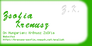 zsofia krenusz business card
